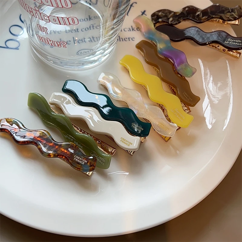 韩国波浪法式鸭嘴夹边夹碎刘海发夹侧边高级感发卡个性百搭发饰女