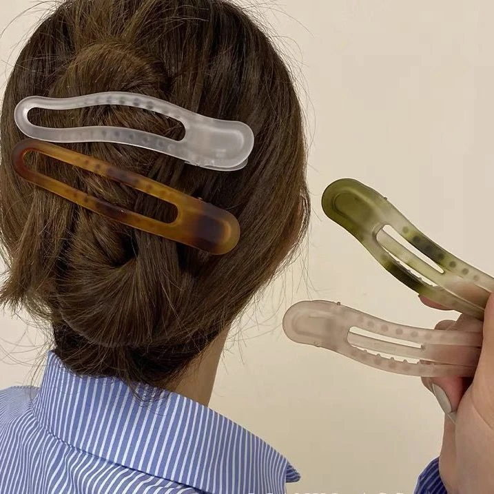 磨砂横夹一字夹大号鸭嘴夹子头饰鲨鱼夹女韩国后脑勺发卡抓夹发夹