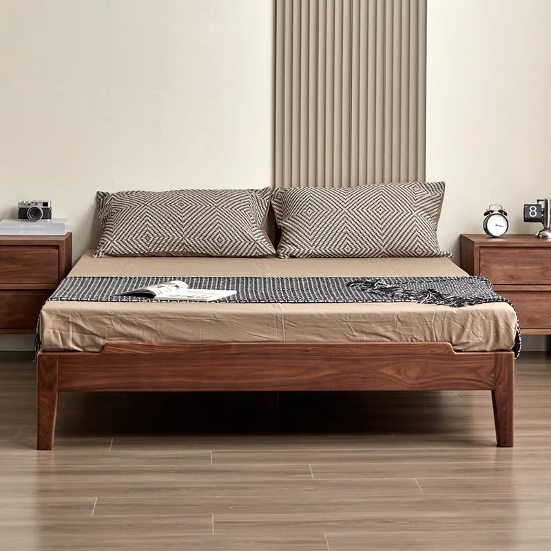 北欧简约全实木1.8米榻榻米床小户型卧室1.5米无床头床简约全实木