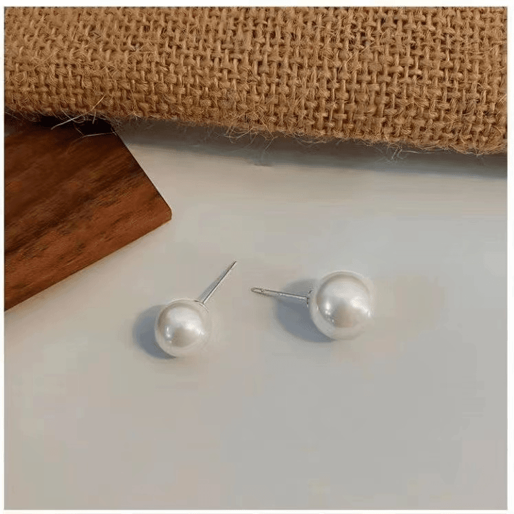 925银仿珍珠耳饰 新潮女士珍珠耳钉简约气质百搭