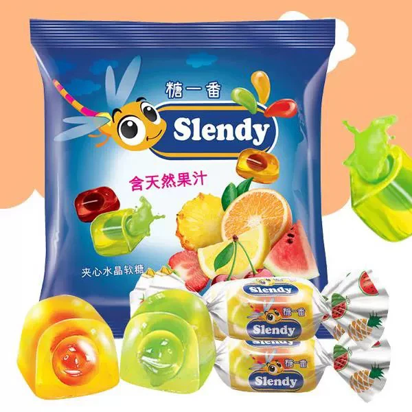 俄罗斯原装进口小蜻蜓夹心水果软糖