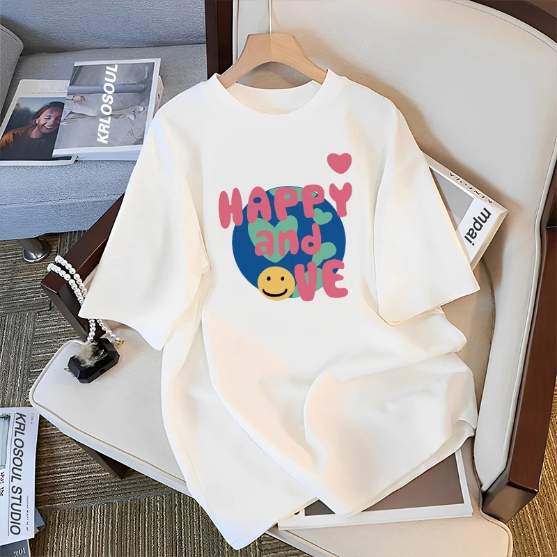 【青春甜美】3款夏季新款时尚百搭休闲打底设计感小众印花圆领T恤