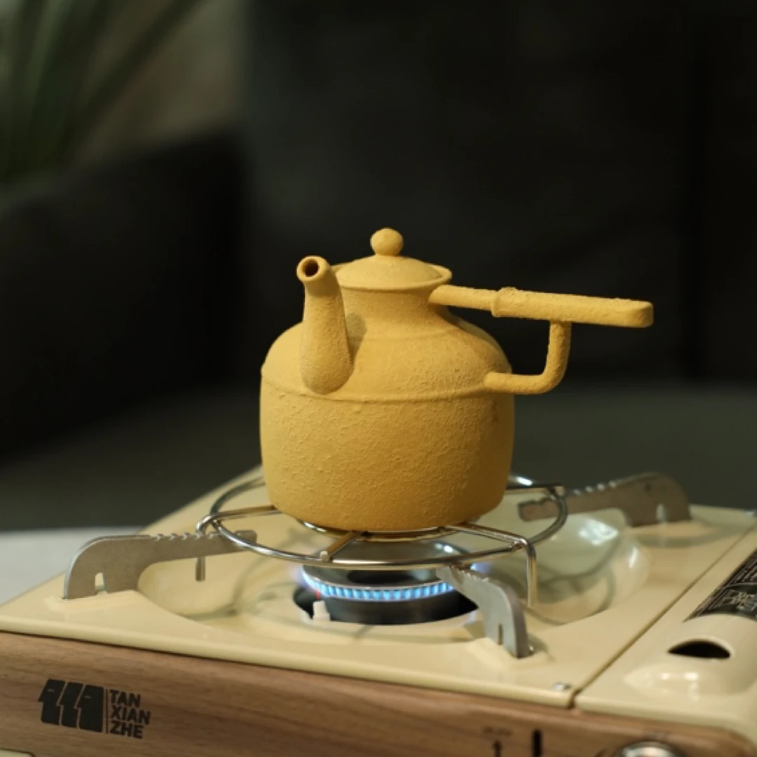 唐羽侧把煮水壶烧水壶原矿砂铫柴烧电陶炉炭炉可用慕古唐代煎茶壶