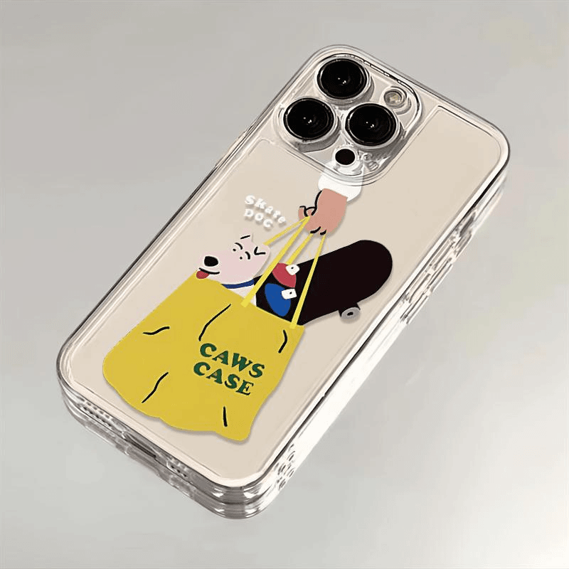 购物滑板狗狗适用iPhone15苹果14/13promax简约手机壳12/11太空壳