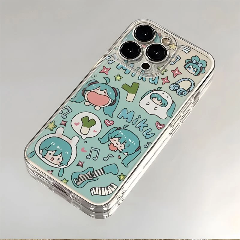 渐变初音未来适用苹果iPhone15/14/13promax手机壳11/12软太空壳