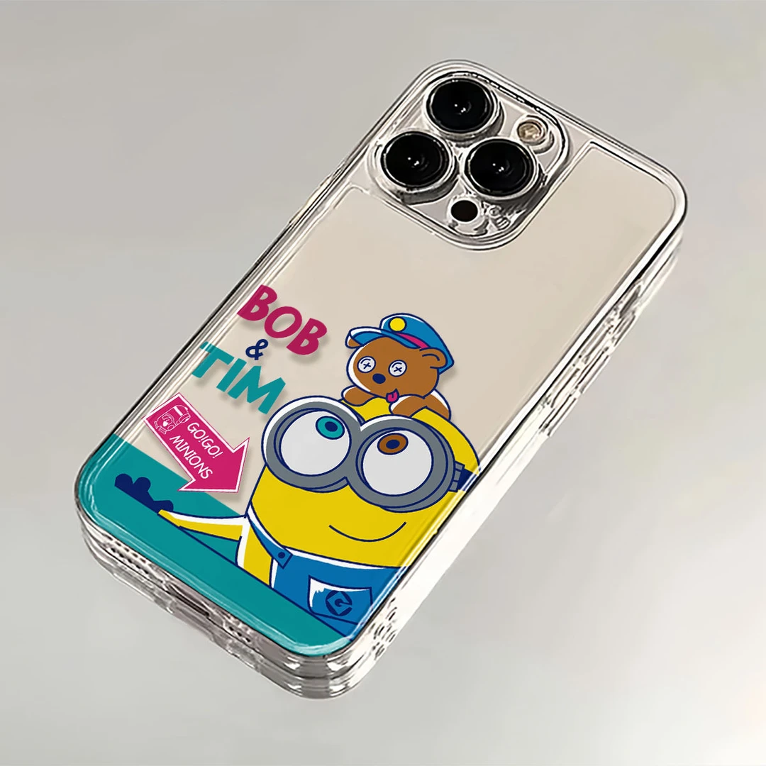 可爱小黄人适用iPhone15苹果13promax手机壳14卡通11透明12软太空