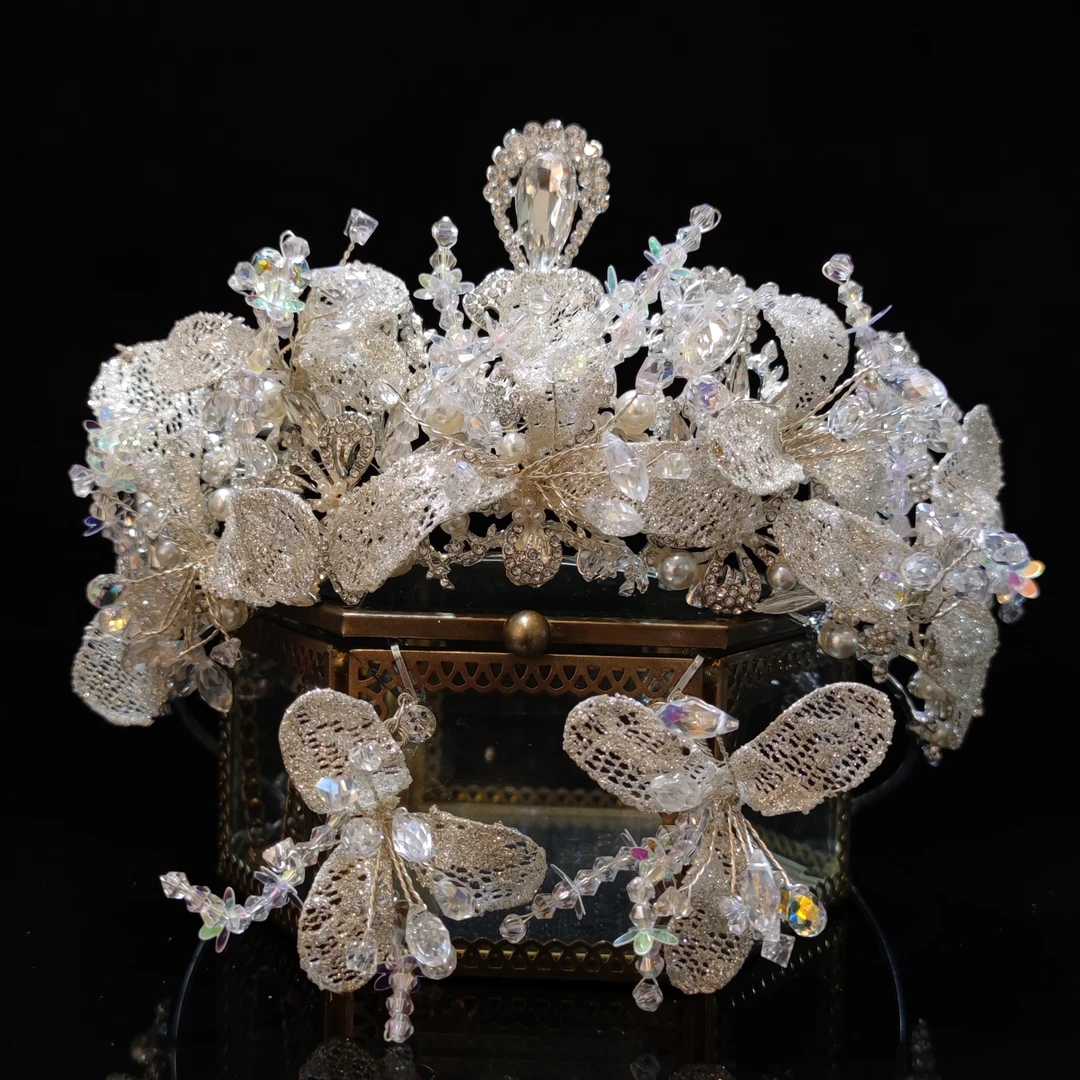 8133喜看优选皇冠饰公主高端大气新娘皇冠走秀气质奢华生日白王冠