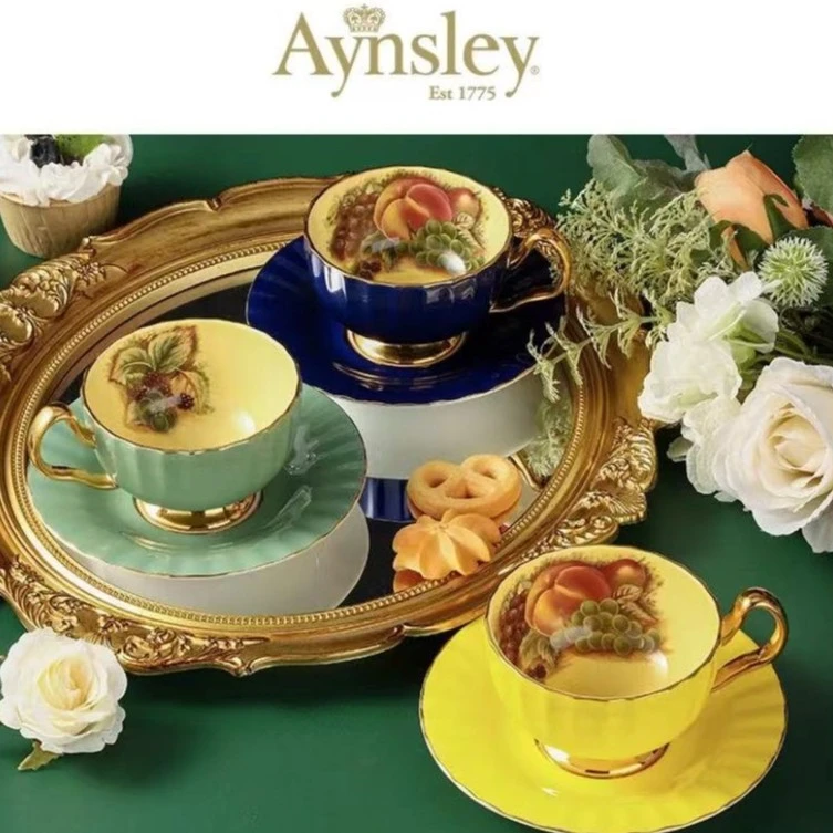 Aynsley安斯丽(黄金果园)骨瓷咖啡杯碟下午茶精致高档描金
