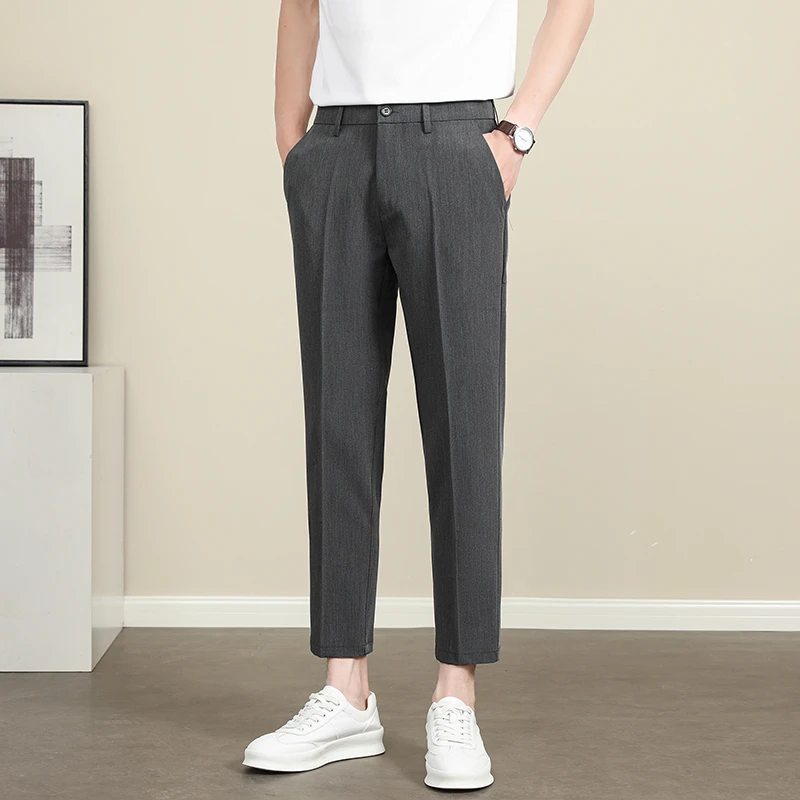 【总裁西裤】春夏潮流休闲小西裤宽松垂坠感休闲裤男韩版休闲西装男