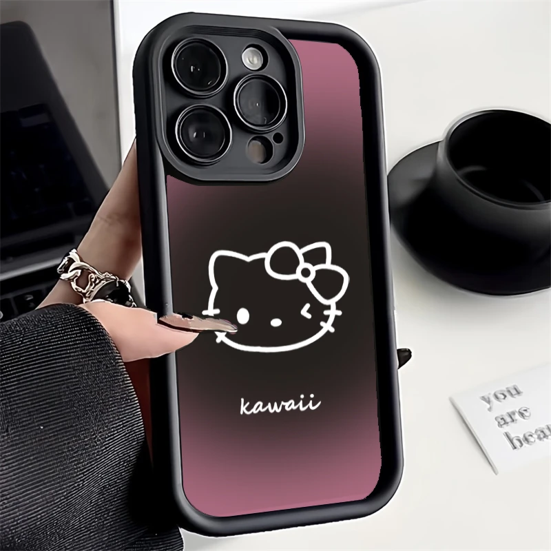 暗紫kt猫适用于苹果华为oppo小米vivo手机壳iphone防摔软壳