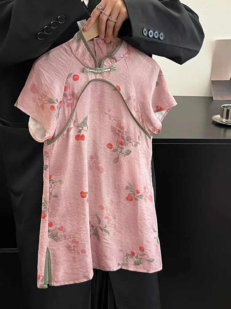 女童新中式盘扣古风连衣裙2024夏季新款儿童甜美复古国风旗袍裙