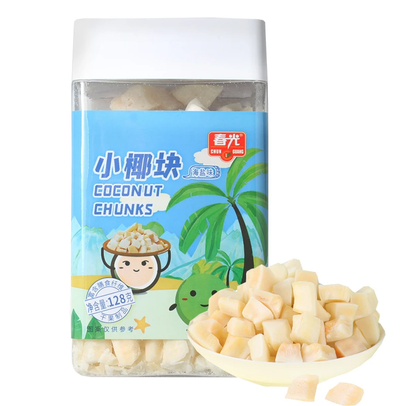 春光海南特产椰子脆块128g小椰块海盐味新鲜椰子片角椰子烤肉干