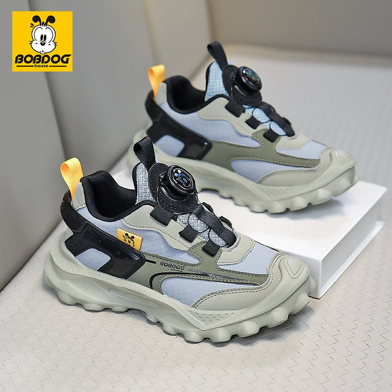 巴布豆家族运动童鞋春季新款皮面透气儿童跑步鞋户外登山休闲潮鞋