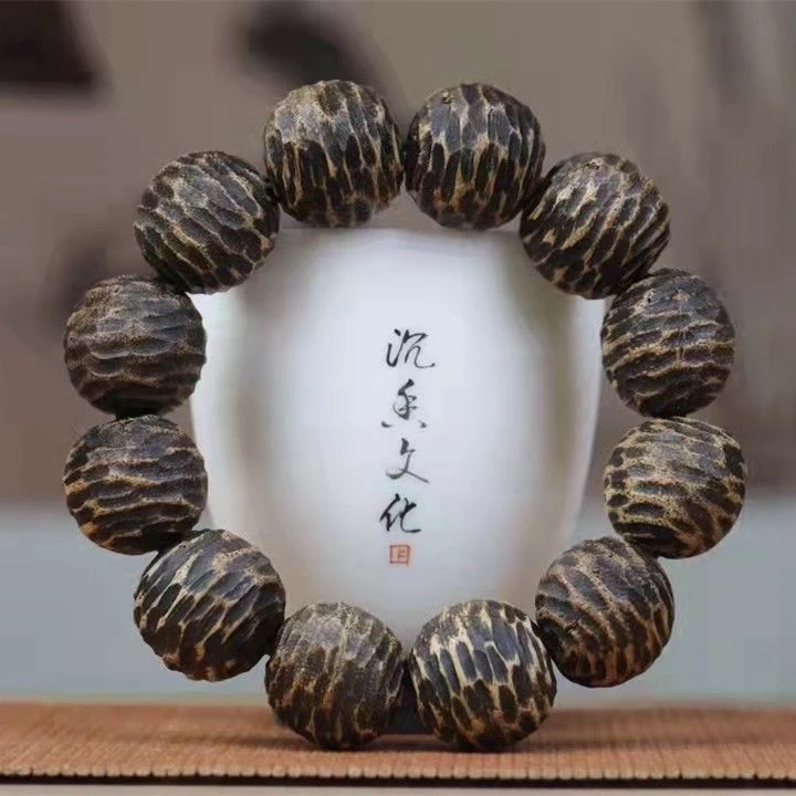 附证书越南芽庄沉香手串天然老料结油瘤疤棋楠手串沉水级香味浓郁