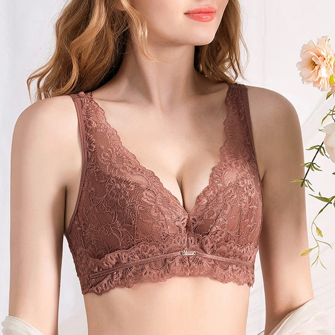 MS【美人装】轻奢文胸蕾丝内衣女性感收副乳美背聚拢女士内衣透气