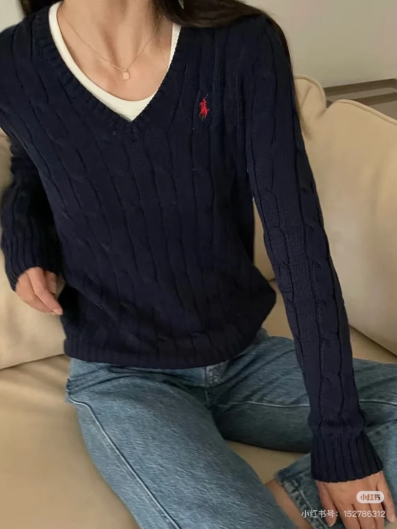 【JIAYI】爆款大麻花毛衣V领毛衫外穿洋气百搭打底CX-T3390