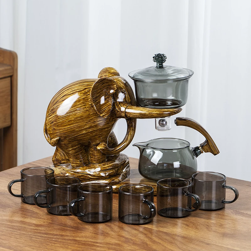 高吉象玻璃自动茶具磁吸懒人茶器整套茶具套装