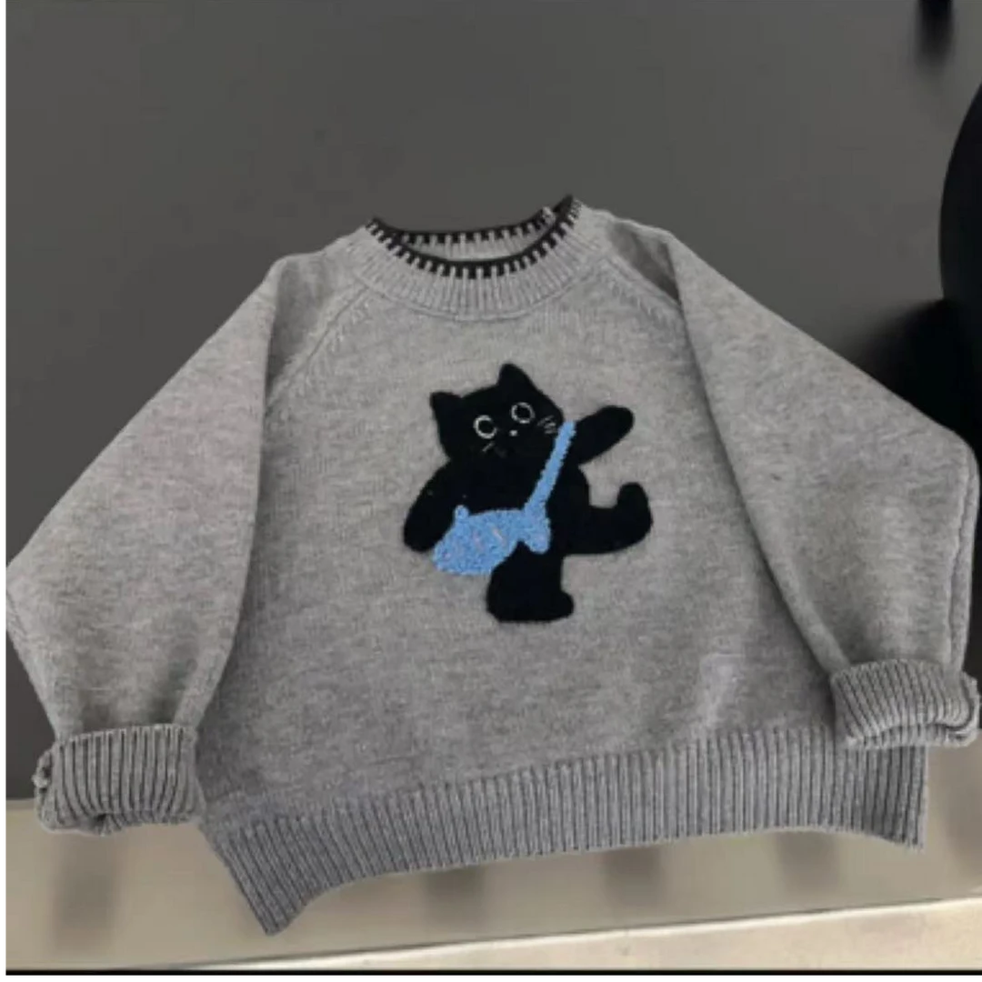 【快乐翻倍】显白麻花套头中小童韩版针织毛衣男女童68025