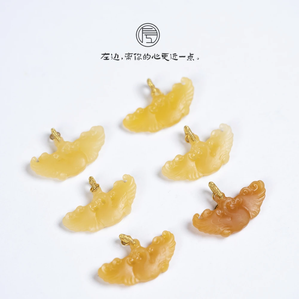 【左边婷姐】天然缅黄精雕有凤来仪吊坠挂坠（D015）多样性发其一