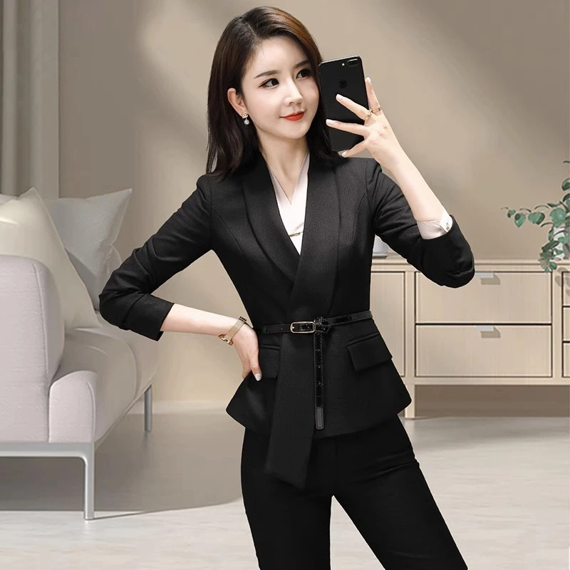 高端时尚职业装西装套装女气质名媛工作服小个子大堂经理正装西服