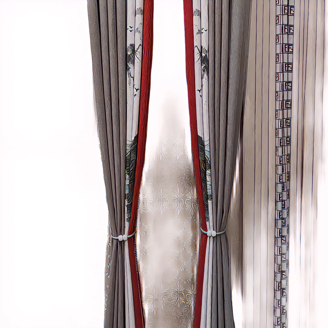 无缝拼接山水窗帘