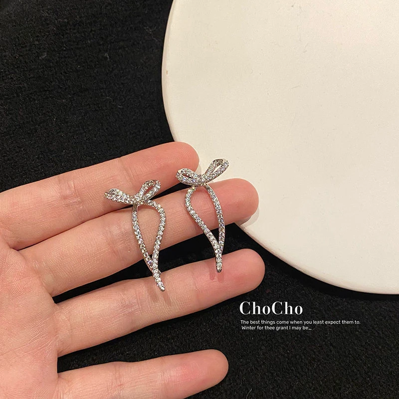 蝴蝶结耳环 韩国精致小众气质设计感轻奢高级两戴耳饰
