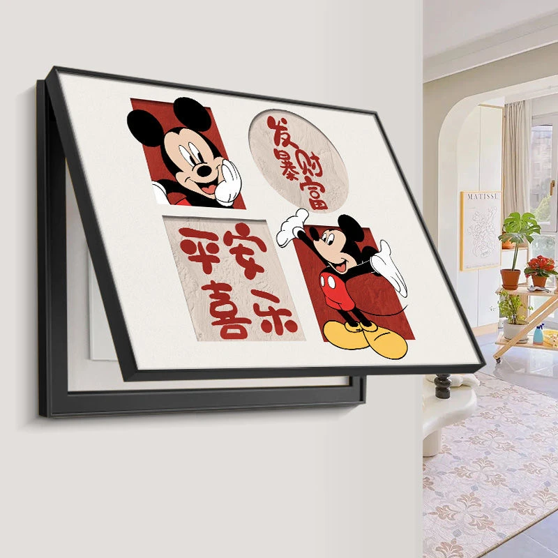 米奇平安喜乐电表箱装饰画餐厅寓意好文字配电箱挂画免打孔电闸画
