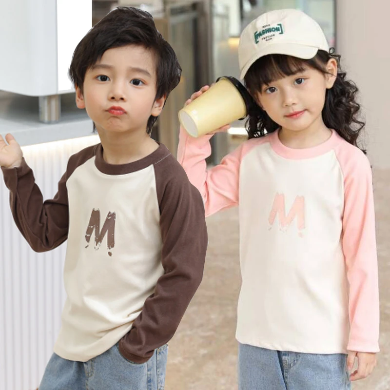 德绒单上衣儿童打底衫2025秋冬季新款长袖低领T恤宝宝保暖家居服