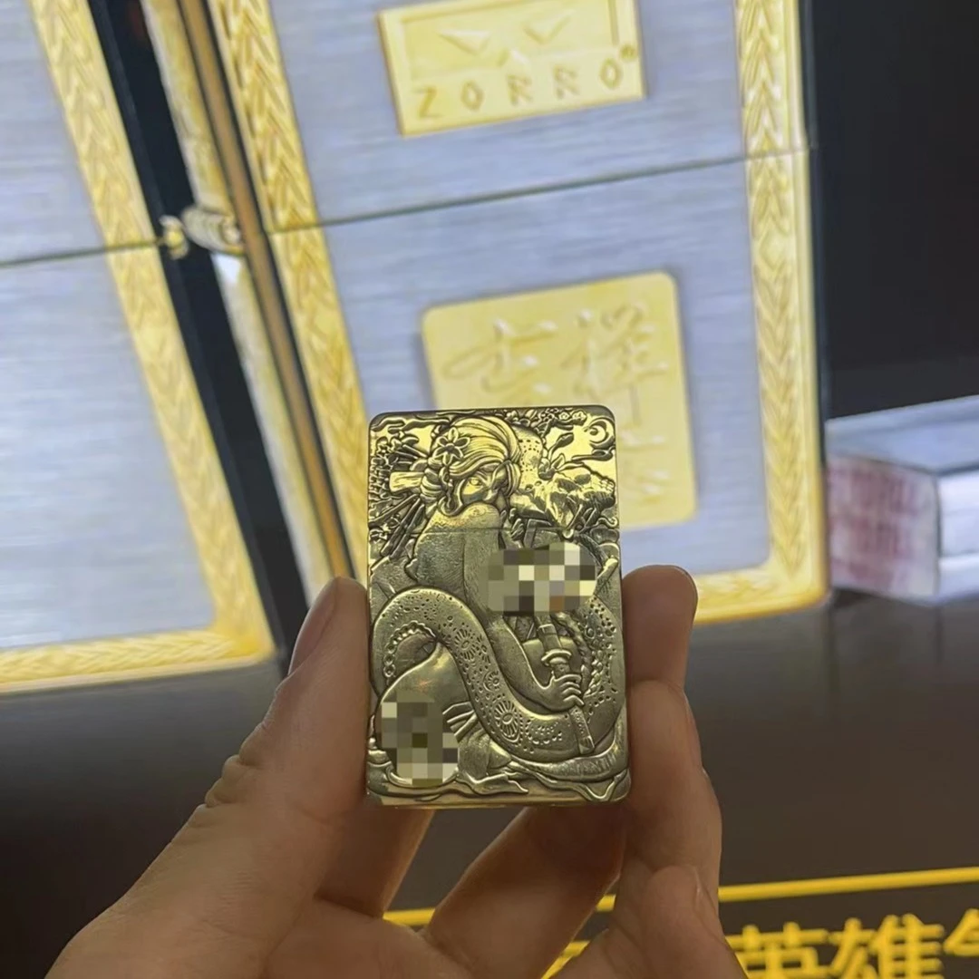 ZORRO佐罗煤油打火机男士小重甲ZL8浮雕拔剑艺伎创意送男友礼物