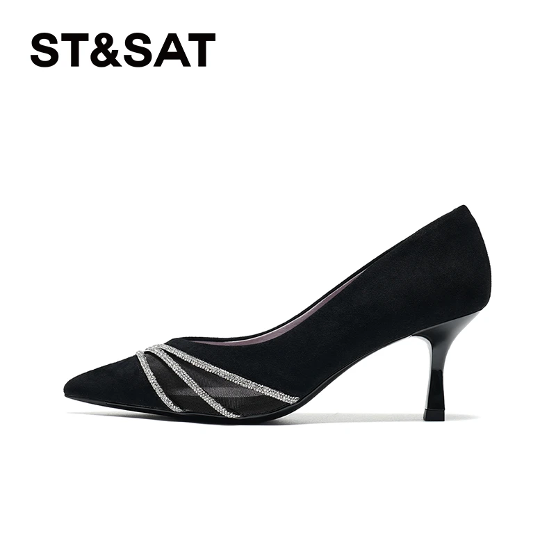 星期六气质尖头钻条性感细高跟SSC1111097