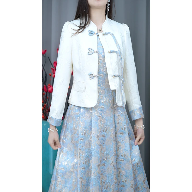 两件套背心连衣裙女2024春秋新款中式国风气质显瘦遮肉时尚套装裙