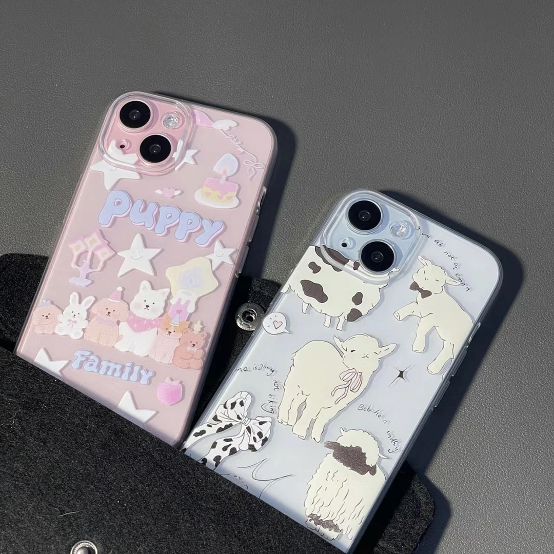 可爱动物苹果15/14promax手机壳iPhone13/11透明12全包15pro软壳