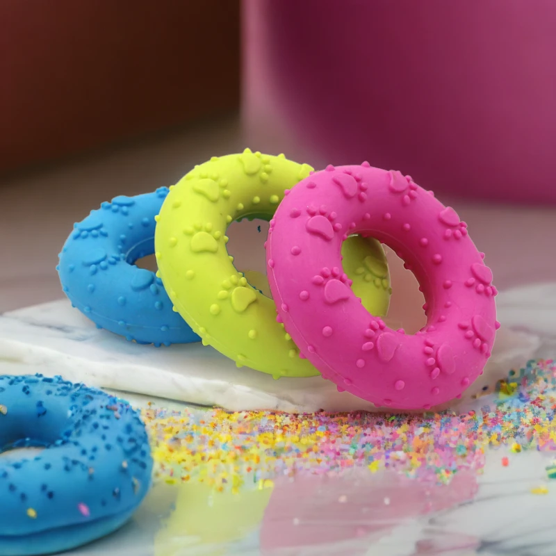 宠物玩具TPR狗狗玩具脚印气泡耐咬甜甜圈圆圈玩具磨牙训犬用品