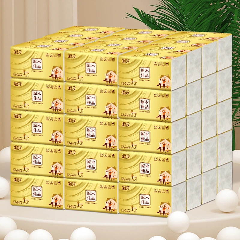 抽纸家用家庭大号加厚餐巾纸原木家庭装车载母婴三层抽取无香加量