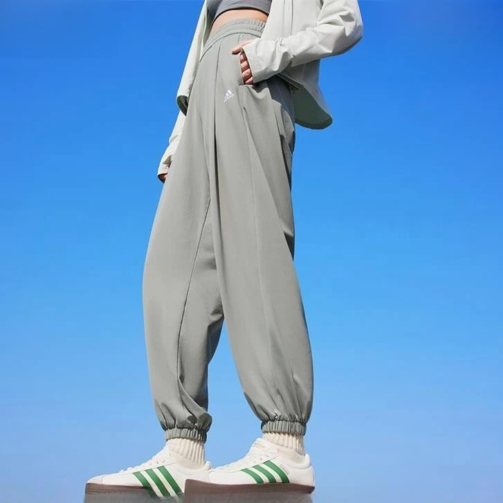 阿迪达斯~~夏新品女子冰感垂直长裤防晒UPF50+束脚运动裤JJ1340