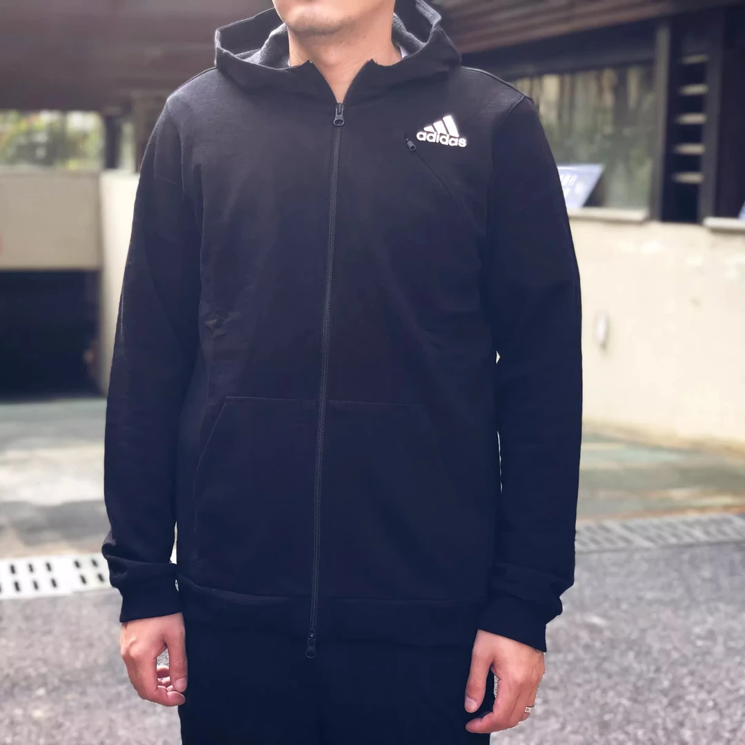 阿迪达斯~~男子篮球训练连帽夹克毛圈针织外套 BJ9305