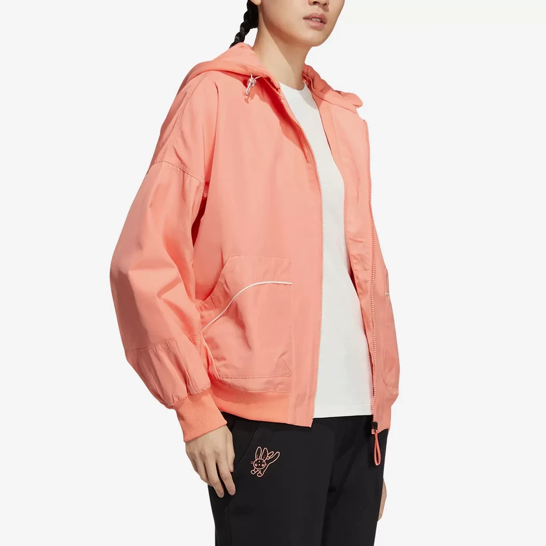 Adidas /阿迪达斯 正品春季新款女子户外休闲连帽夹克外套 HZ2997