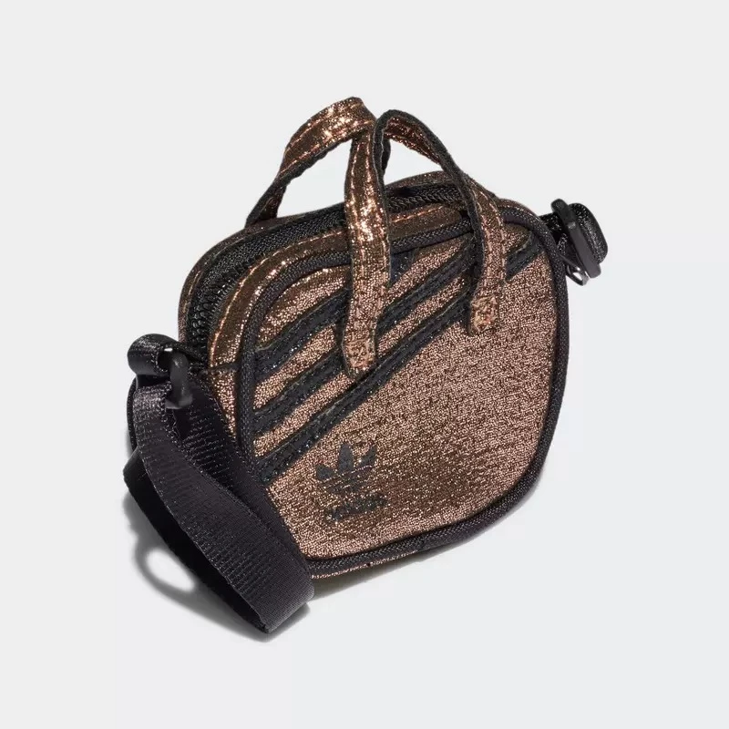 Adidas阿迪达斯三叶草女子经典手提包斜挎包迷你金色小钱包GN2140