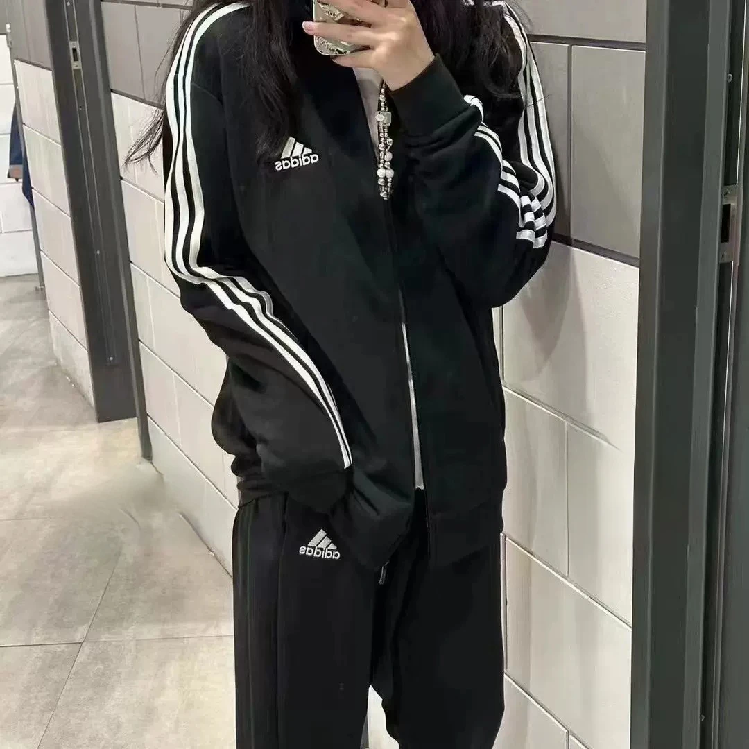 「两件套」Adidas/阿迪达斯正品女生户外休闲运动套装秋季新款显瘦