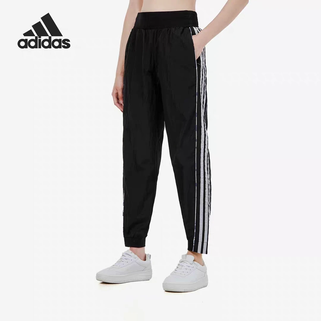 Adidas阿迪达斯女子长裤新款休闲跑步梭织速干裤束脚裤正品H09726