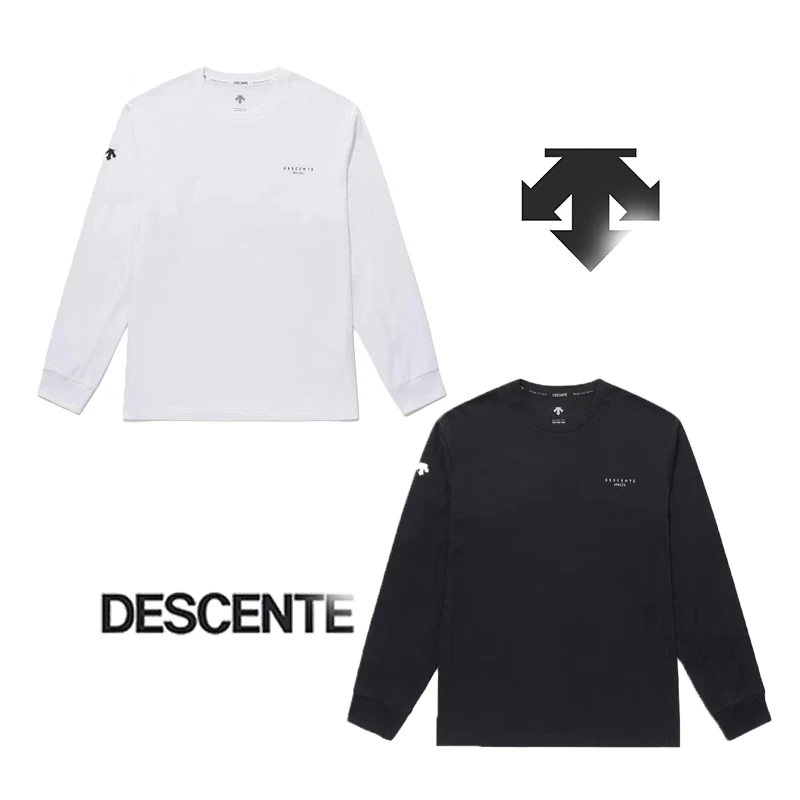 迪桑特DESCENTE 纯色品牌Logo宽松圆领长袖卫衣 男女同款