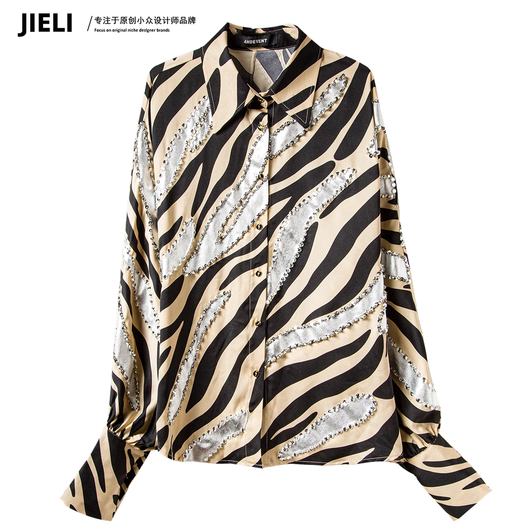 JIE LI/街力设计师高级感oversize衬衫重工重潮宽松衬衫女Y6029