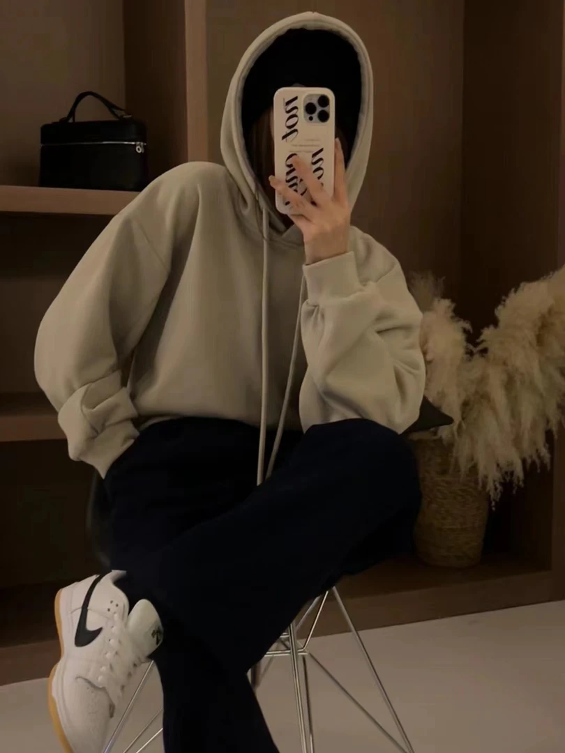 swx studio 私服系列 美式小众短款连帽卫衣