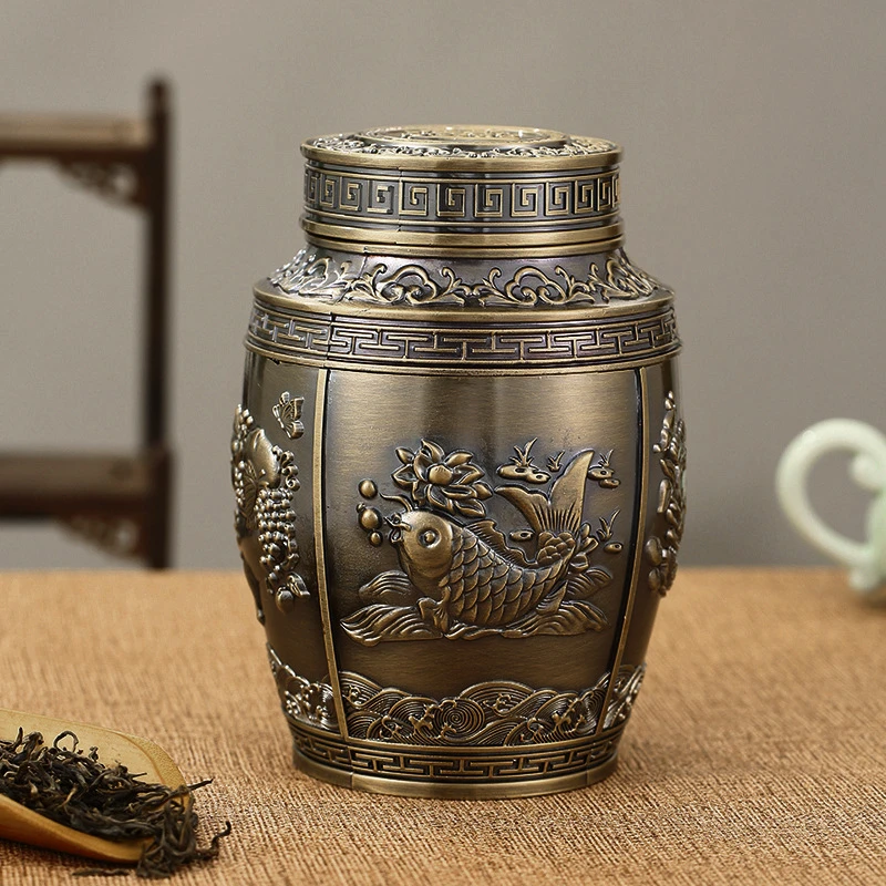 茶叶罐茶罐密封罐茶叶盒茶叶储存罐精品铁罐密封家用存茶一斤左右