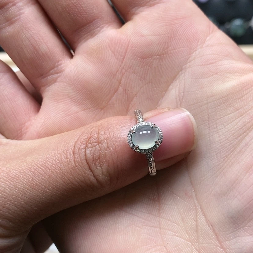 【闪购商品】翡翠戒指银S925镶嵌突*2