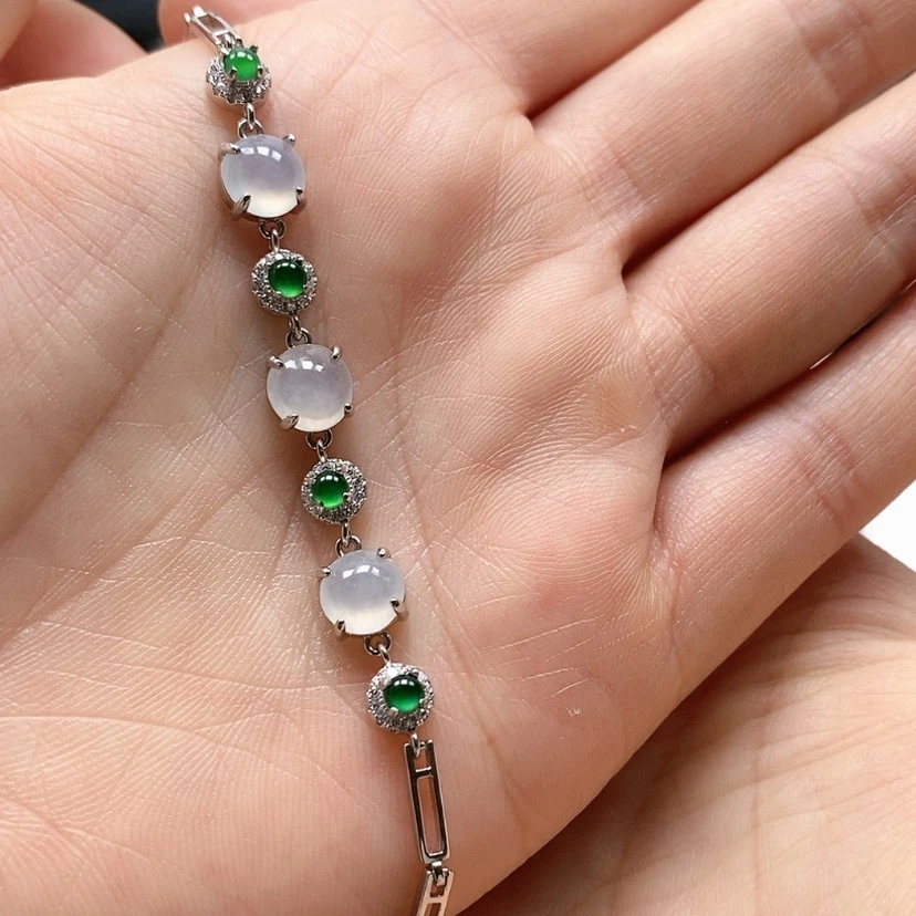 【闪购商品】翡翠手链银S925镶嵌钟*越
