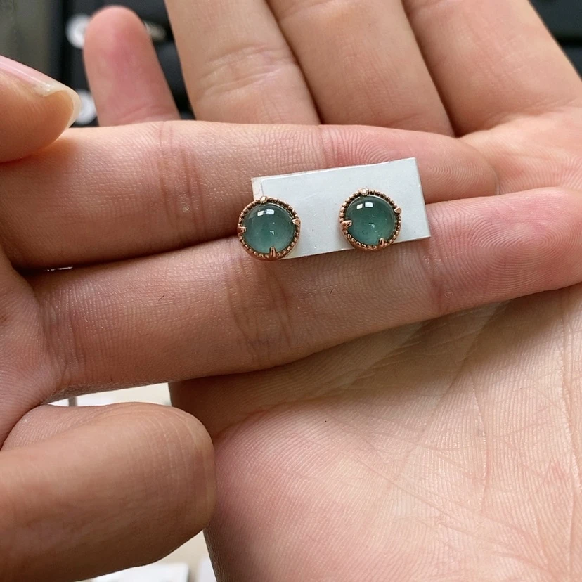 【闪购商品】翡翠耳饰银S925镶嵌两*