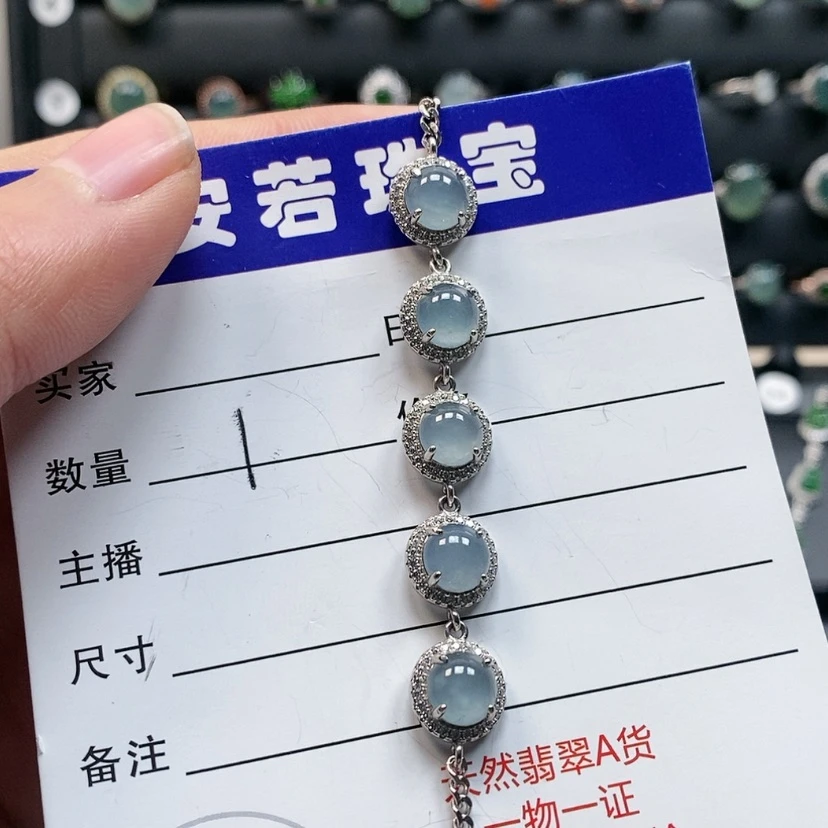 【闪购商品】翡翠手链银S925镶嵌小****