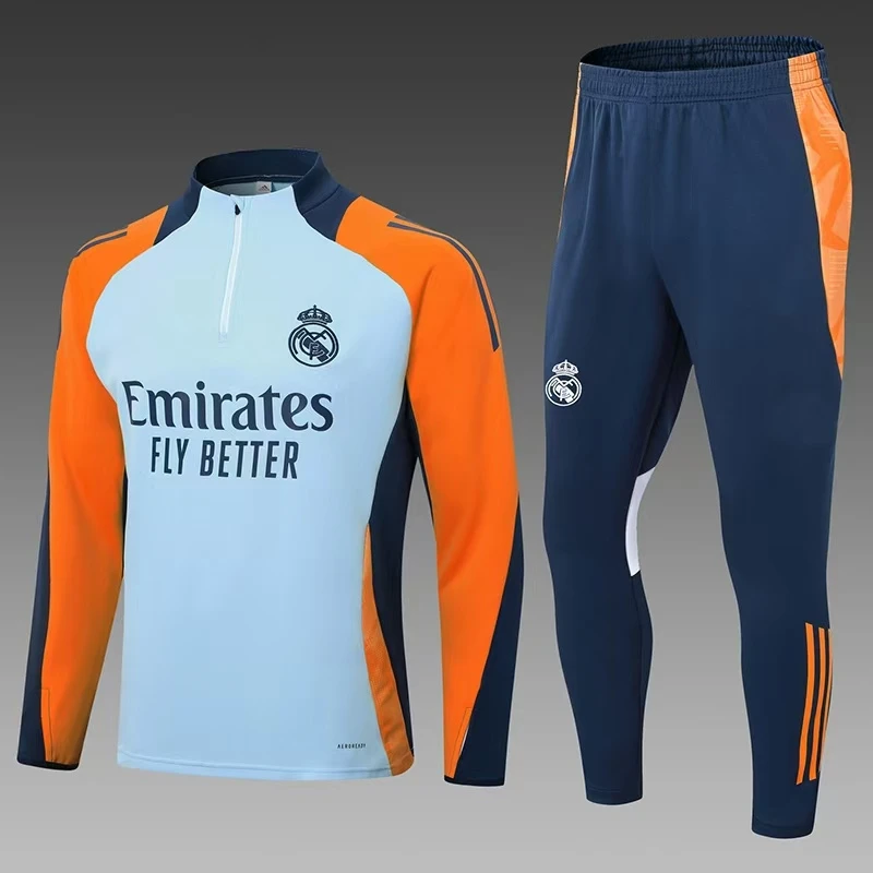 【春秋套装】国家队俱乐部长袖足球训练服休闲男士半拉链出场服