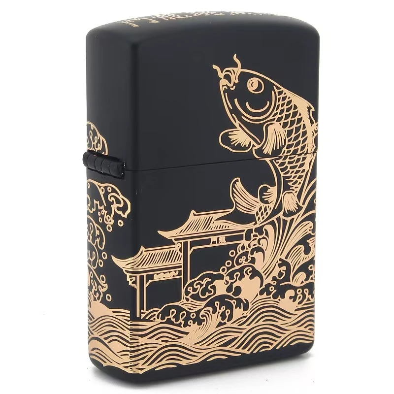 CHIEF/首领鱼跃龙门煤油砂轮火机